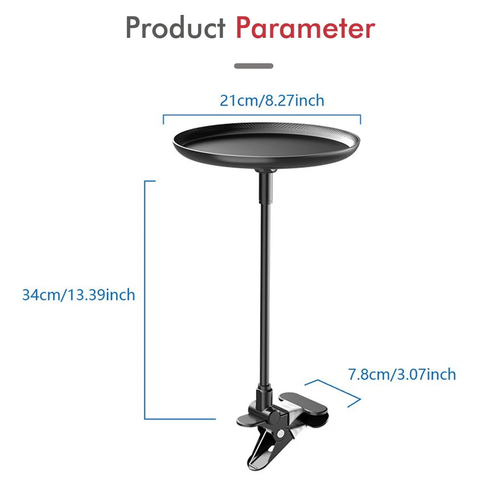 ใหม่รถถาดอาหาร Non-Skid สีดํา ABS ปรับ Mount W/Clamp Fit สําหรับรถยนต์ขนมขบเคี้ยวตารางขวดที่นั่งผู้โดยสาร