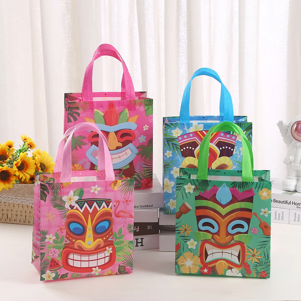 StoBag, Hawaiian,Summer Party, Tropical Themed, Birthday, Waterproof, Non Woven Gift Bags with Handles, 12pcs/30pcs