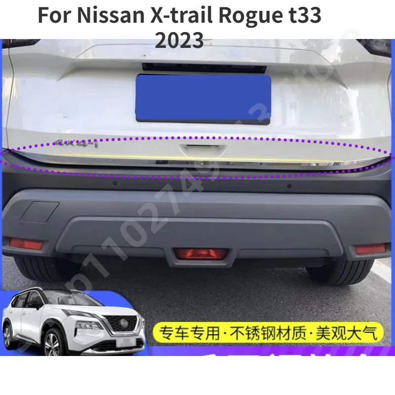 Fit For Nissan X-trail Rogue t33 2023 ailgate Rear Door Bottom Cover Molding Trim Stainless Steel back door trim car Accessories