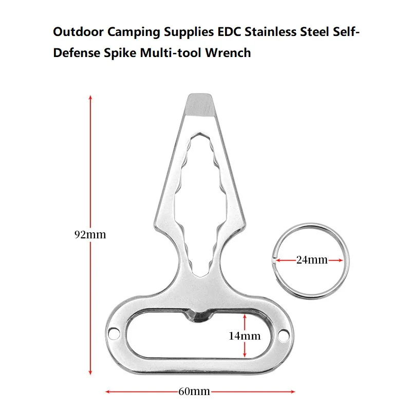 Outdoor Camping Supplies EDC Stainless Steel Self-Defense Spike Multi-tool Wrench