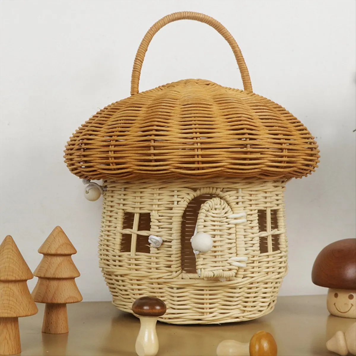 

Корзина с грибами ручной работы, сумка из ротанга, плетеные корзины, ящик для хранения соломы, корзина для пикника, корзина для хранения детских игрушек