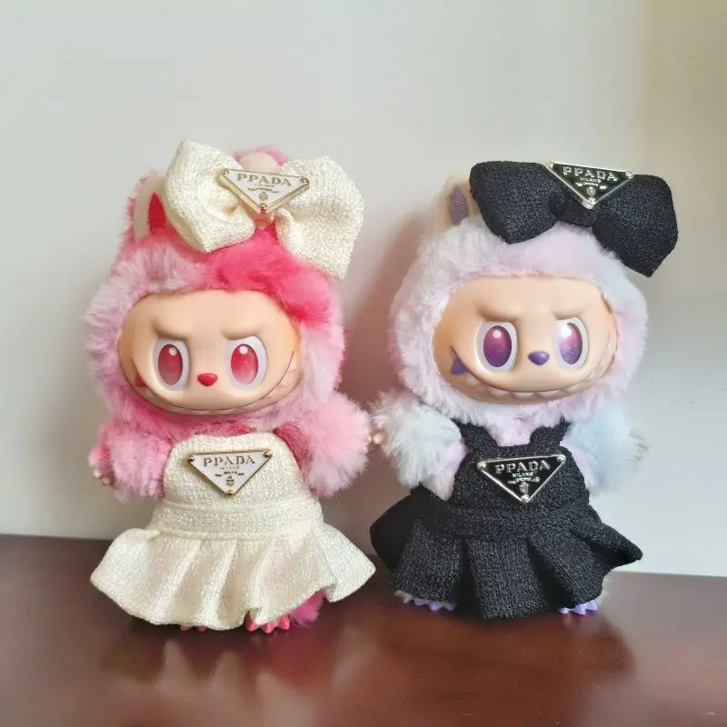 17cm 라부부 인형 드레스 리본 역삼각형 투피스 세트 인형 액세서리 인형 옷 V1 V2 V3 드레스