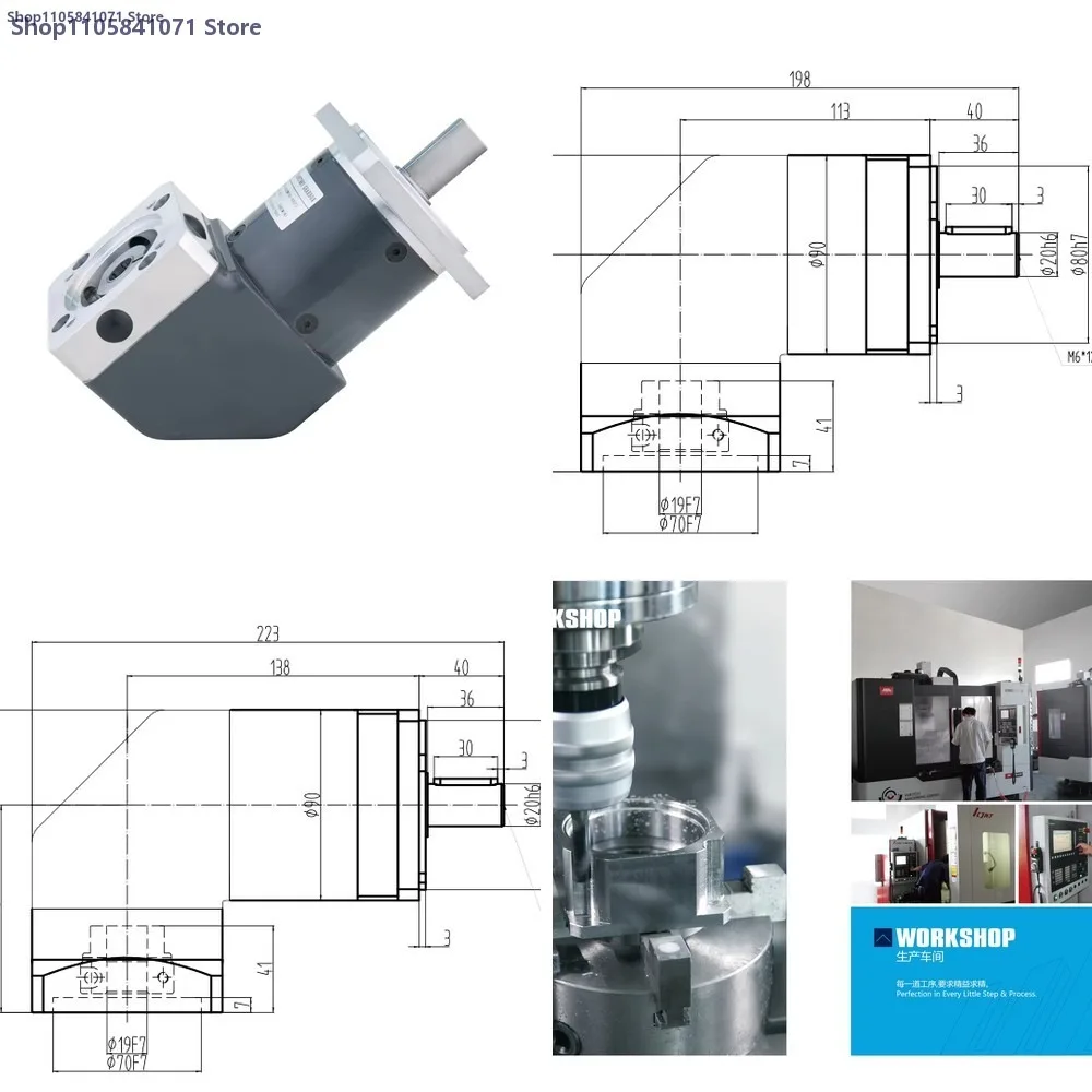 Industrial Right Angle Planetary Gearbox PVF Servo Reducer High Torque Low Backlash for CNC Automation