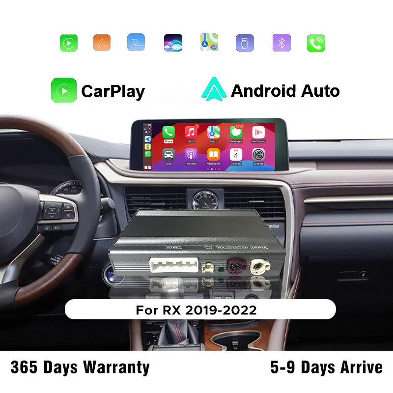 

Wireless CarPlay Android Auto Box for Lexus RX 2015-2022 | Fast Boot 3s | Retain OEM Buttons | Screen Mirroring | Plug & Play
