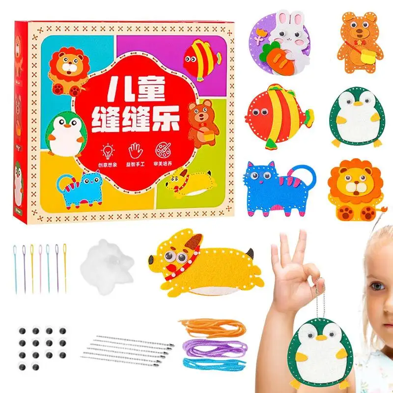 

Animals Theme Craft Fabric Material Package Kids Educational Toy Child Handmade Making Cloth Nonwoven Felt Material Kit