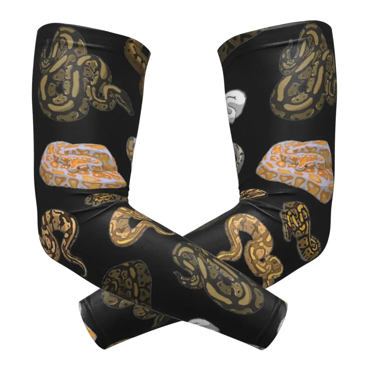 Ball Python Morph Snake Pattern Outdoor Arm Sleeves Sun UV Protection Cover Summer Cycling Tattoo Sleeves