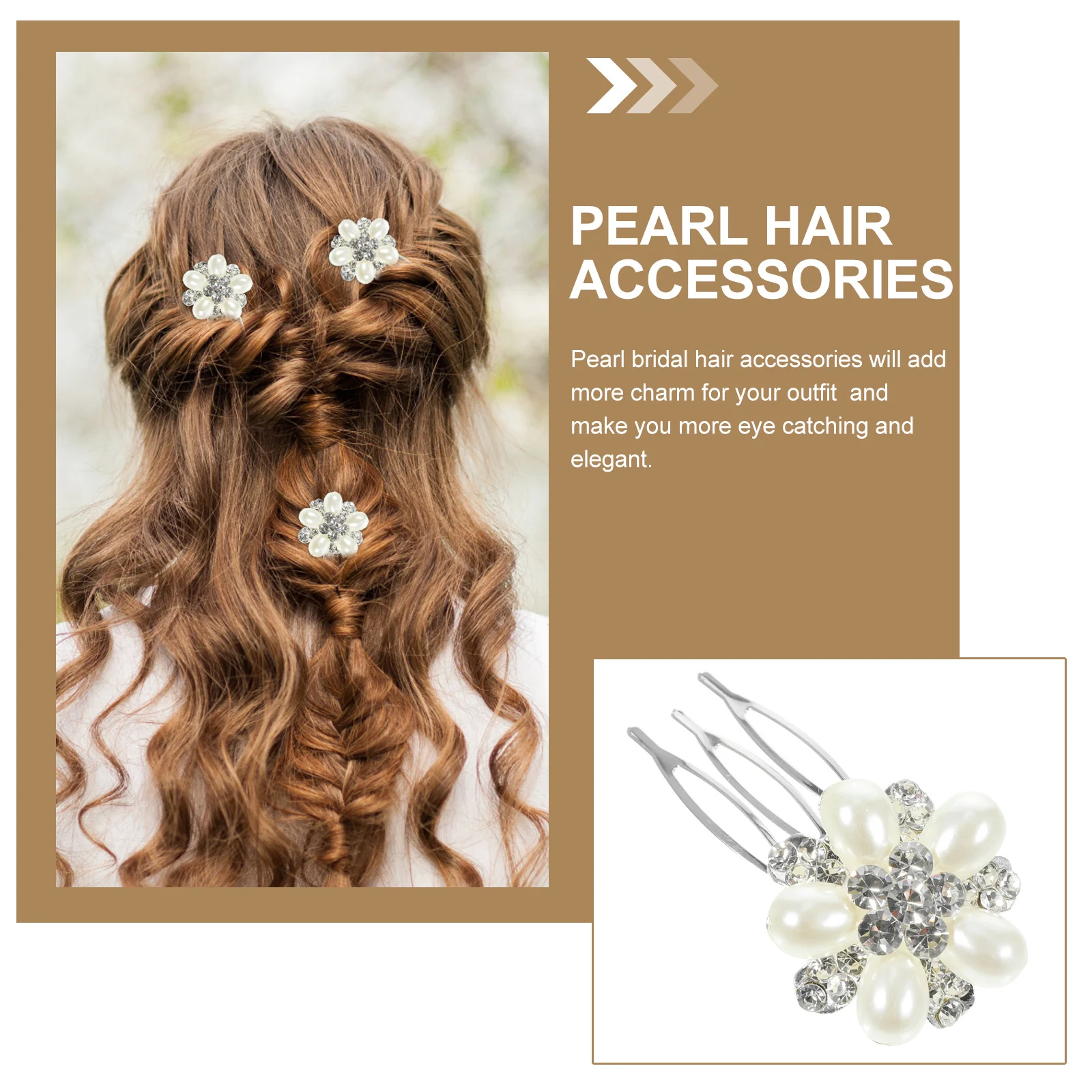 

3Pcs Rhinestone Hair Comb Pearl Bridal Hair Accessories Sparkly Wedding Headpiece for Bride Prom Celebration Decoration