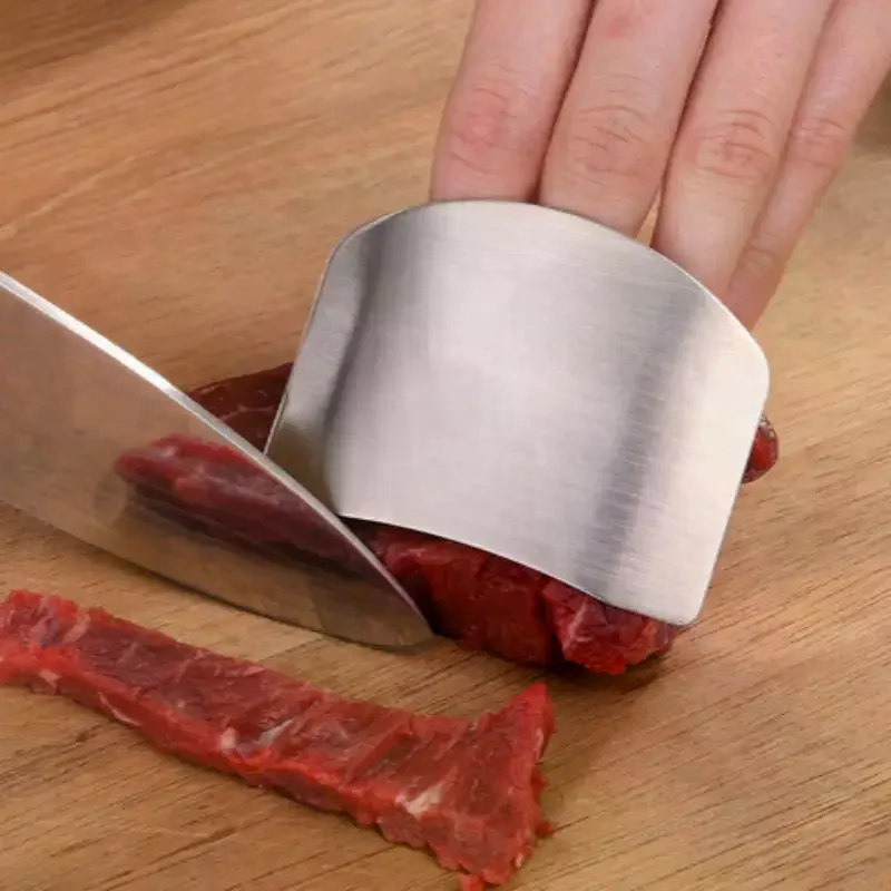 Stainless Steel Finger Protector Kitchen Knife Cutting Shield, Durable Safe Chop Guard Cooking Gadget