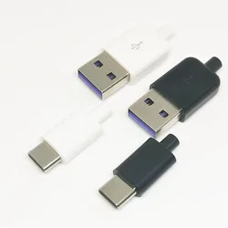 2pcs 5pcs 10pcs Type-C usb3.1 3A 5AConnectors Jack Tail 24pin Male Plug Electric Terminals welding DIY data cable accessories