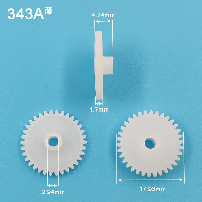 343A 0.5M 18MM Gear Modulus 0.5 34 Tooth Plastic Gear Toy Accessories 34T 3A 10pcs/lot