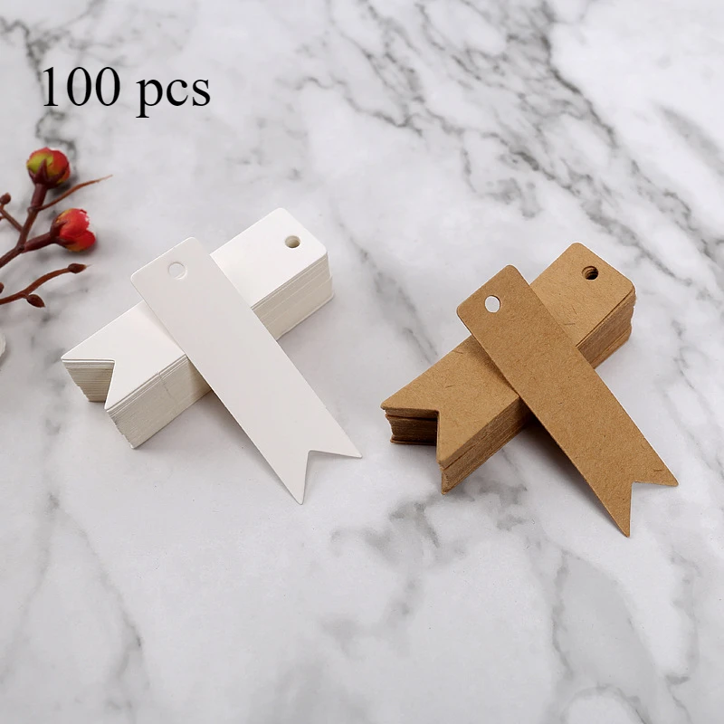

100 шт. пустые винтажные крафт-бумажные этикетки ручной работы для выпечки «ласточкин хвост» DIY материал украшения подвесная бирка закладка подарочные бумажные карты