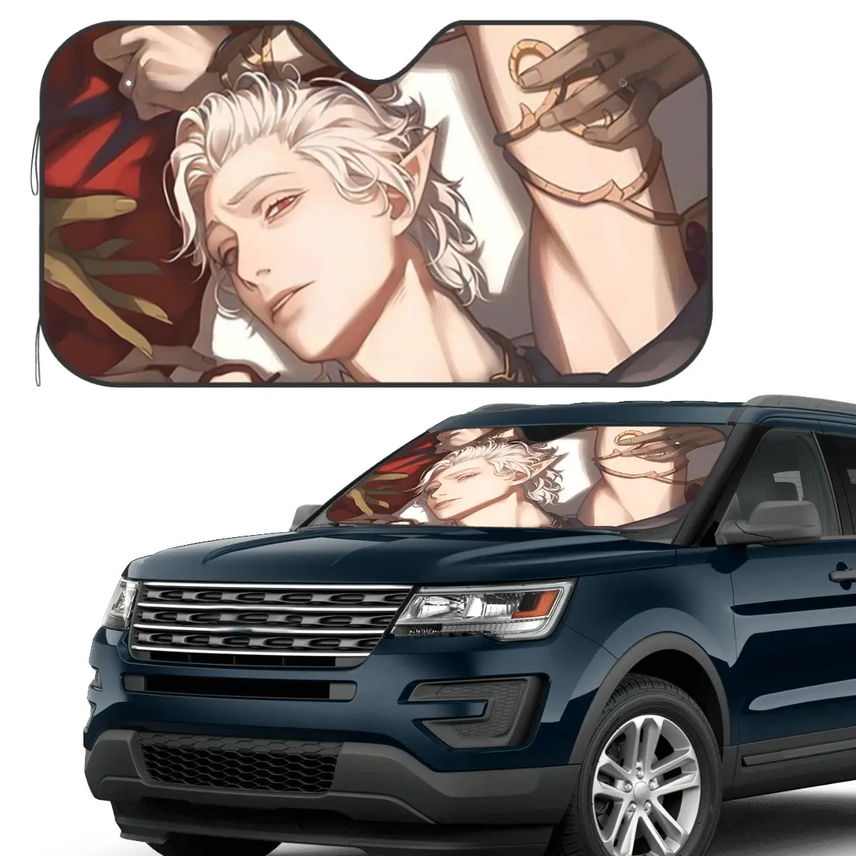 

Baldurs Gate 3, Astarion Ancunﾙn Sunshade Windscreen Car Front Windshield Window Sun Visor Accessories Covers