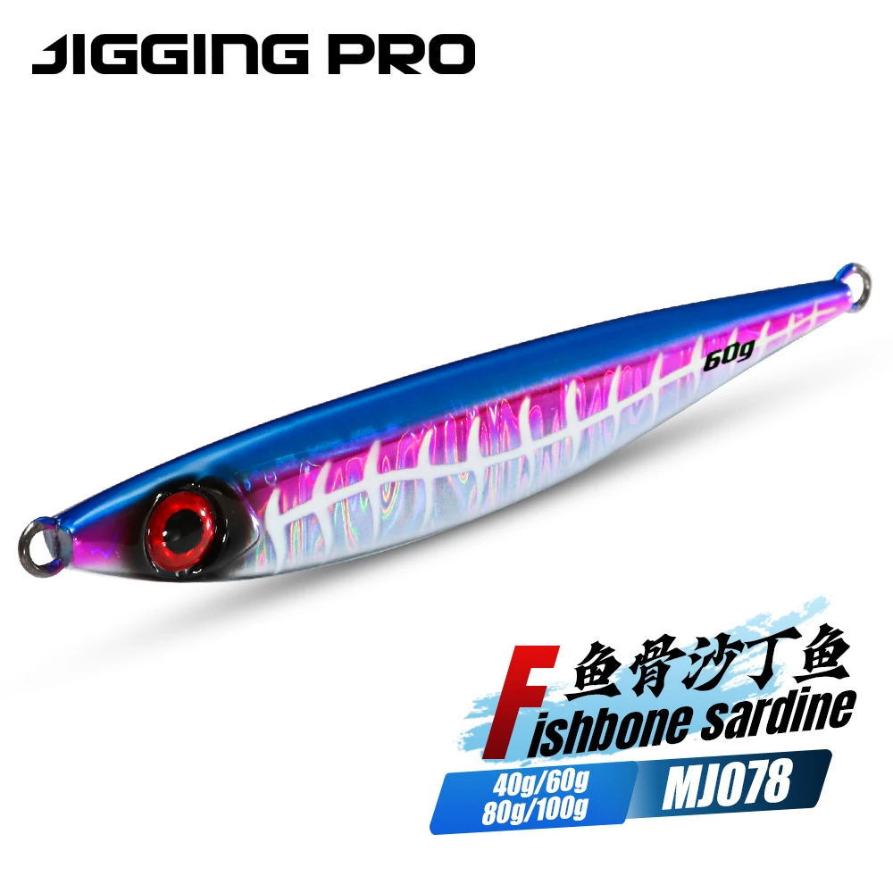 JIGGING PRO 40g 60g 80g 100g Jigging Lure Glow Casting Jig Lures Fishing Baits Metal Jig Lures Fishing Tackle Saltwater