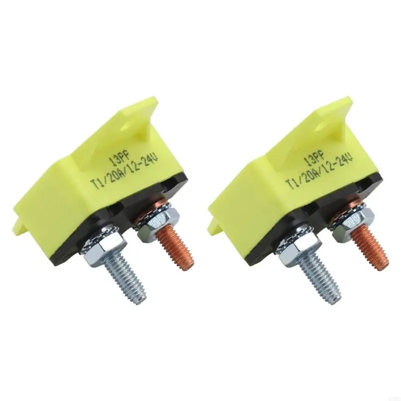 

D5BE 2Pieces 20Amp Auto Reset Overcurrent Protector 17.5mm Bolt Spacing Suitable For 6-28V Systems Fixed Wing Mounting Design