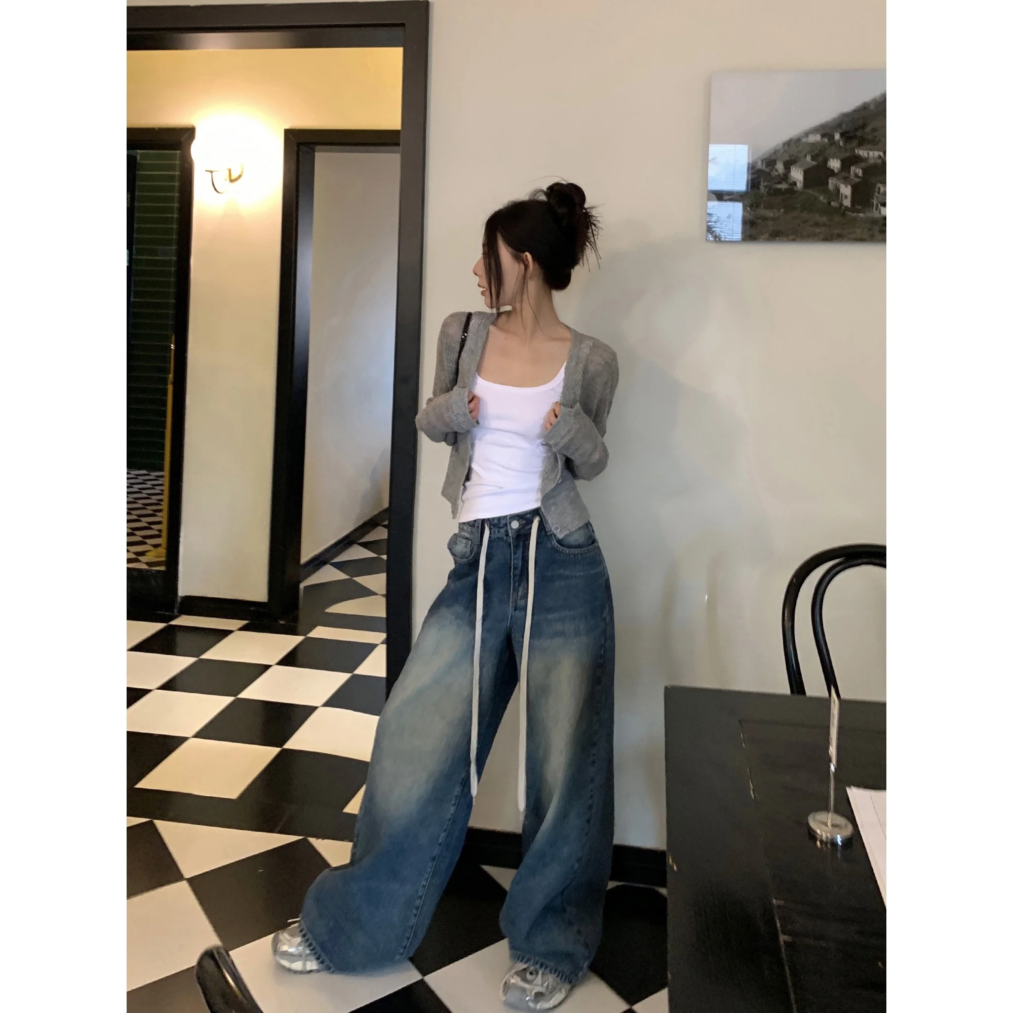 

SUONE ey Knitted Loose ort Open Cardigan Women's Spring New Sle Comfortable Lazy Sle Commute Sle Long Sve irt