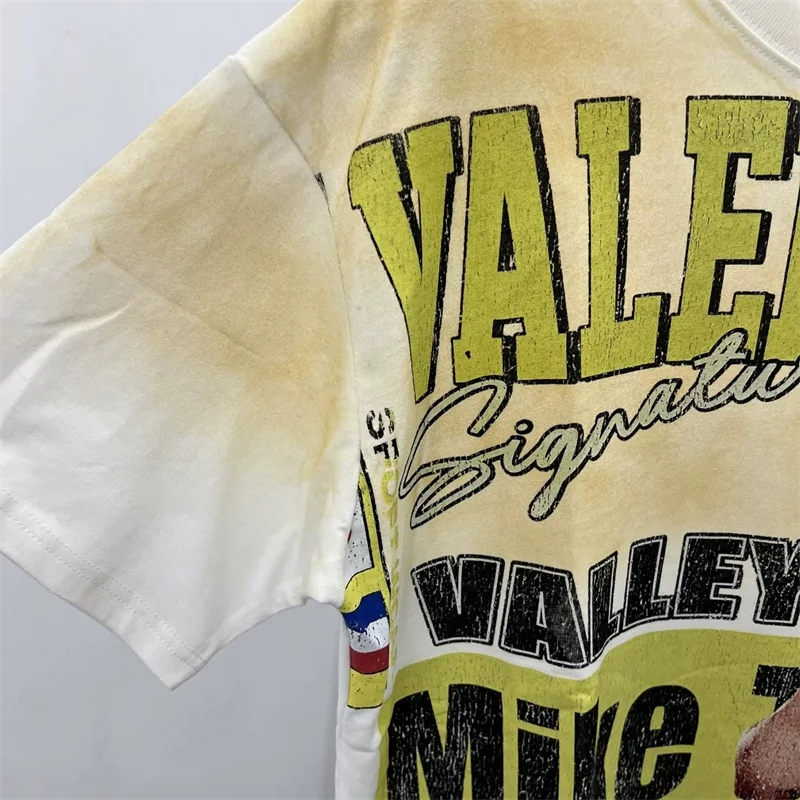 الملاكم المشارك طباعة فالي المتضخم قمصان بيضاء الرجال النساء 1:1 أفضل نوعية الأسود القطن الخالص وادي الأمريكية الرجعية تي شيرت #1