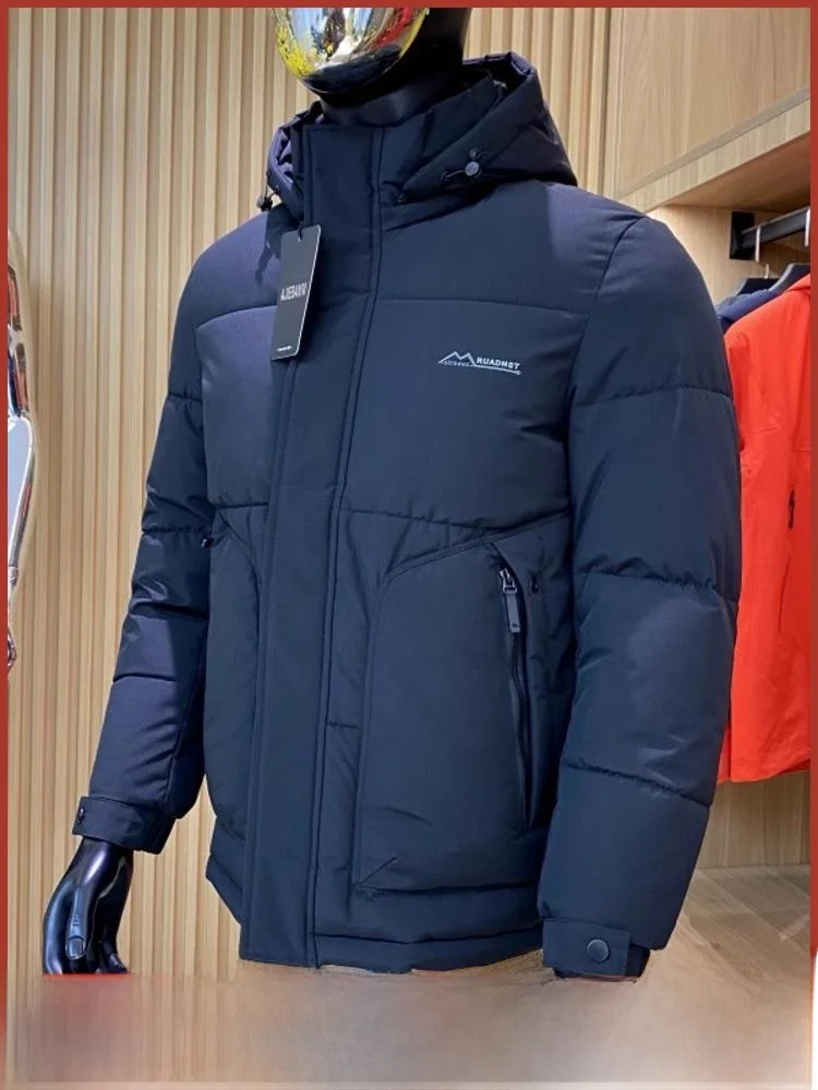 

Хлебное пальто с капюшоном, хлопковое тюлевое модное теплое пальто с подставкой для молодежи, зимняя верхняя одежда обычной длины для мужчин