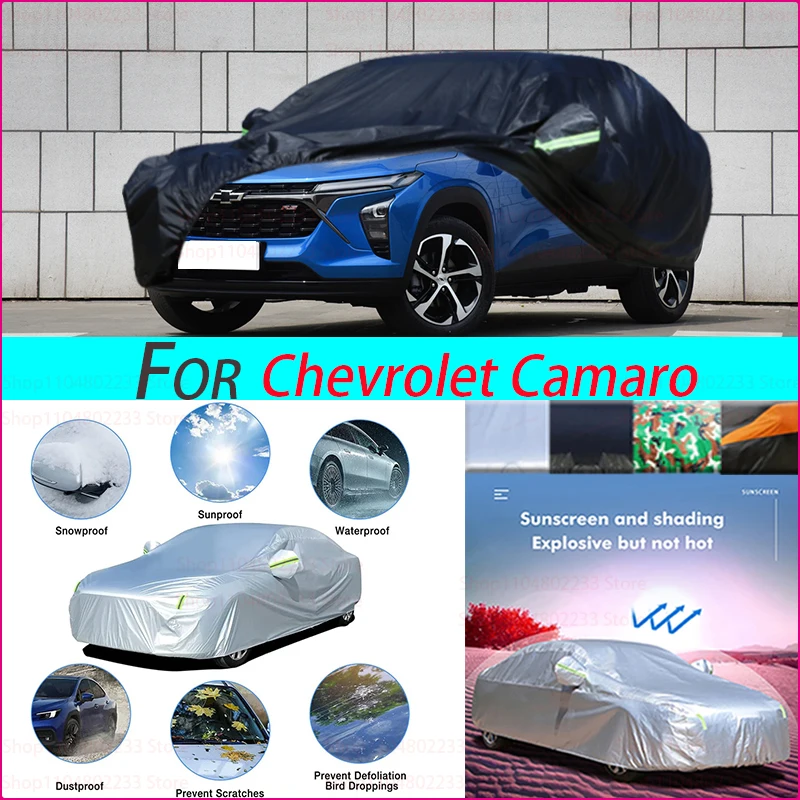 

Black Heavy Duty Car Cover Waterproof All Weather, Full Exterior Cover Outdoor Snow Sun Uv Protection For Chevrolet Camaro