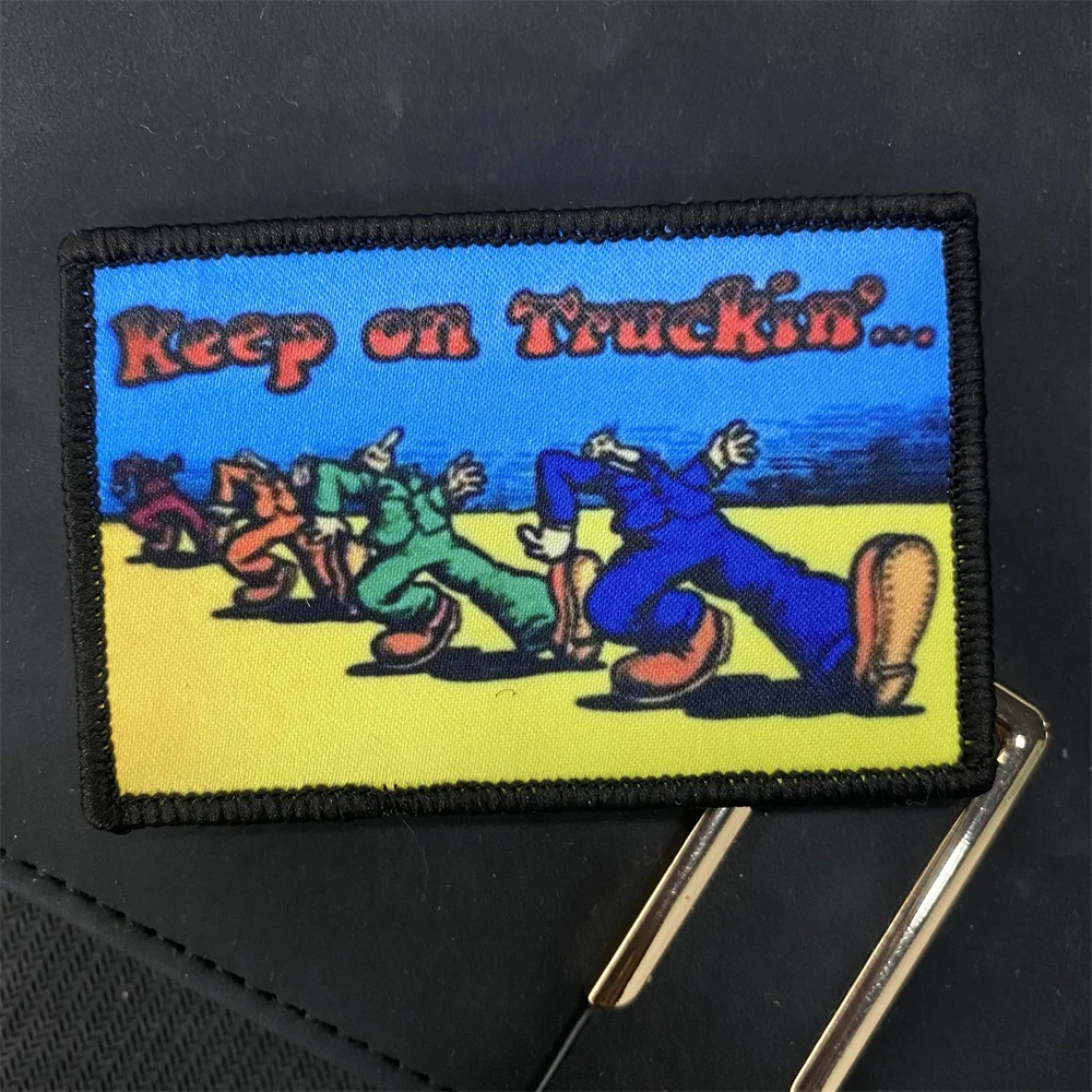 Keep on Truckin Cartoon Morale Badge Patch Backpack Milirar Tactical Patch Printing Military Crest Hook and Loop Cloth Stickers