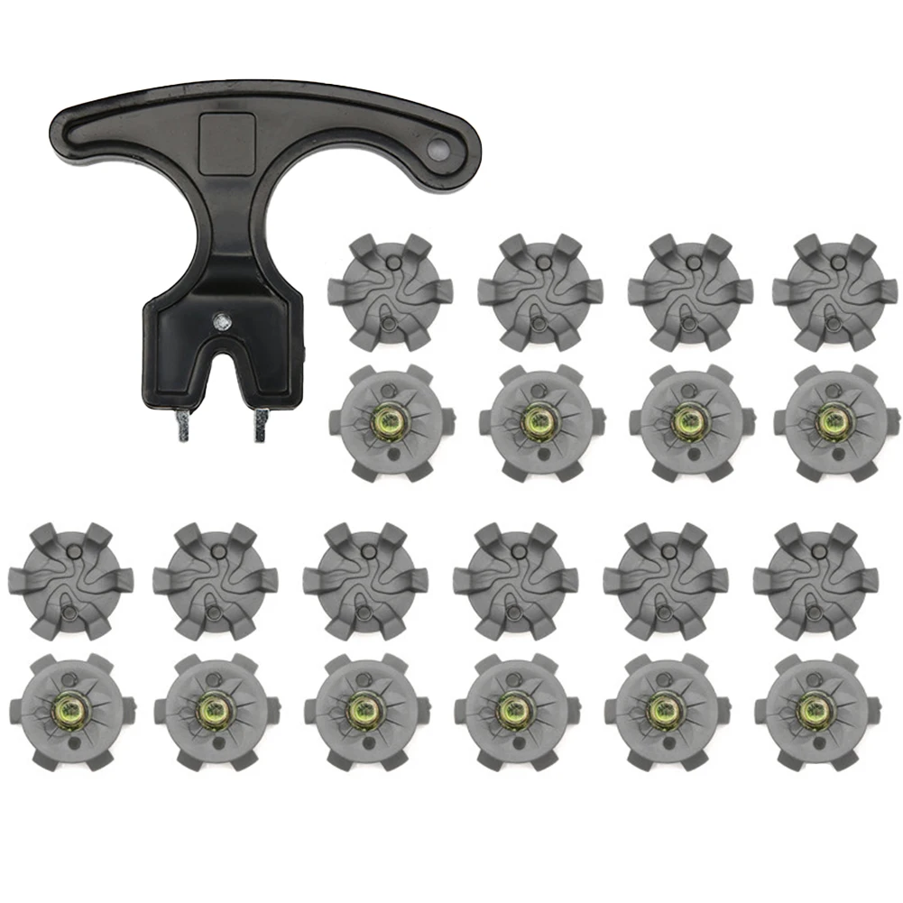 Sapato de golfe Substituição Spikes, Spikes golfe com Golf Spike Spanner Tools para o jogador, grampos, 20pcs