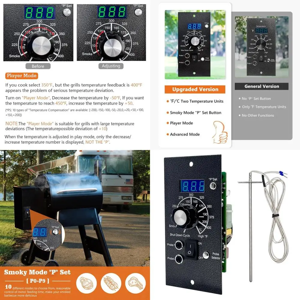 

Advanced Digital Thermostat Kit with Sensor for Traeger Pellet Grills Upgrade