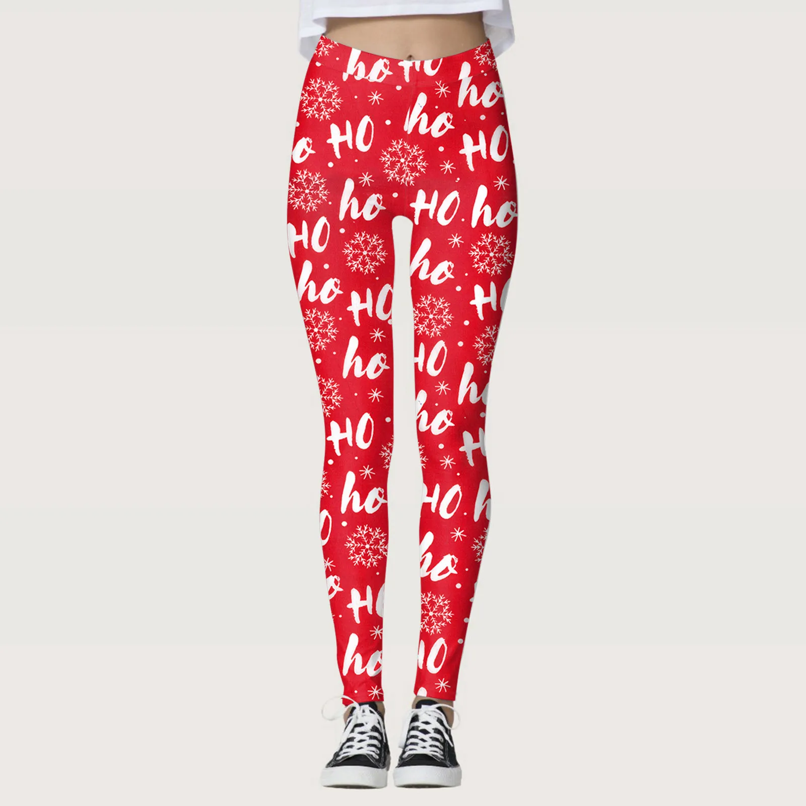 Active Stretchy Christmas Leggings para mulheres, Slim Leggings, Calças de treino, Casual, Snow Print, Corrida, Ginásio, Lazer, Natal, Venda quente