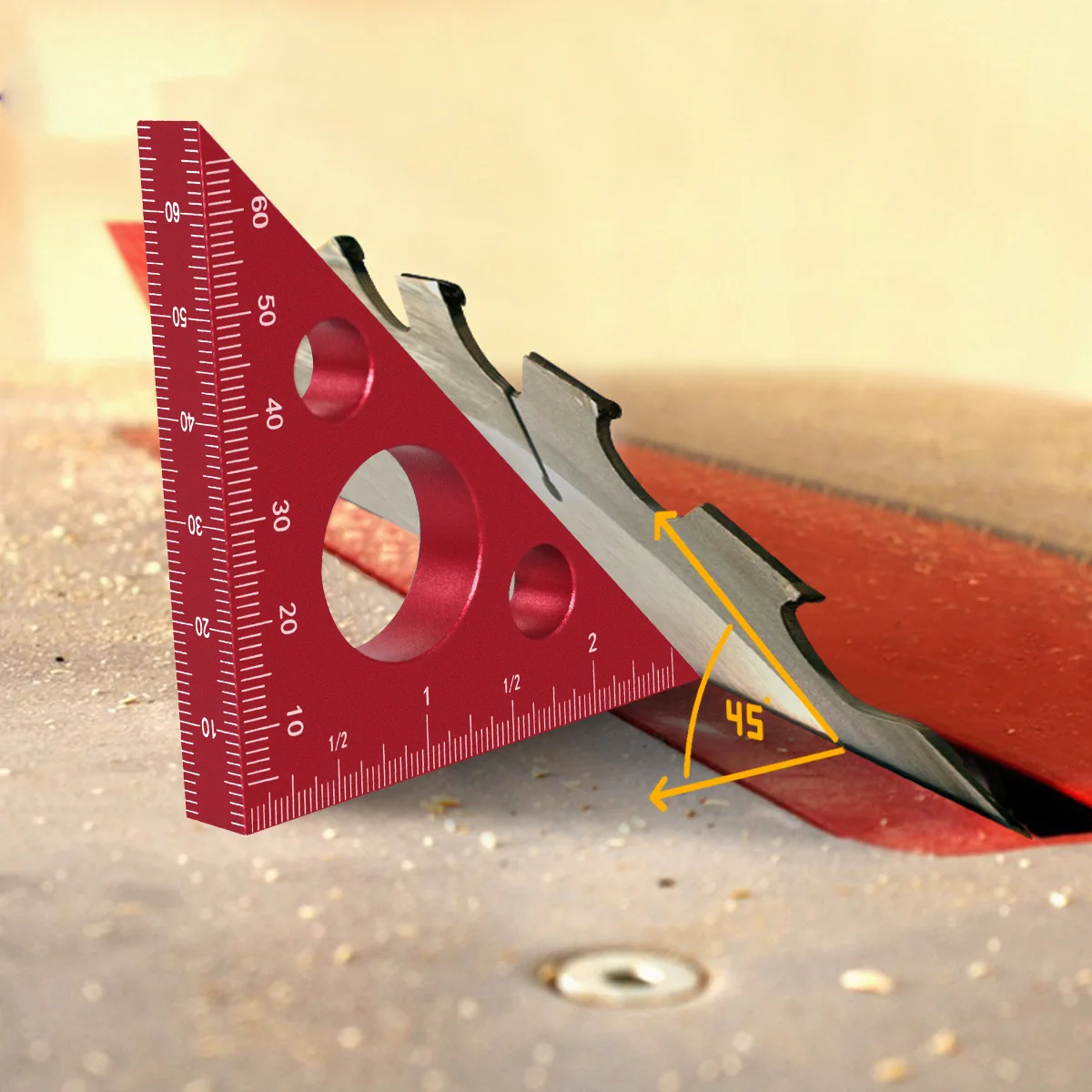 Woodworking Right Angle Ruler,Aluminum Triangle Ruler,Metric and Imperial Systems Carpenter Square Height Measuring Diy Tool