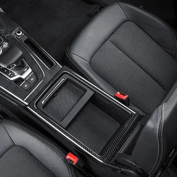 For Audi Q5 FY 2018 2019 2020 ABS Carbon Fiber Front Water Cup Holder Cover Trim Frame Car Interior Surrounds Armrest Box