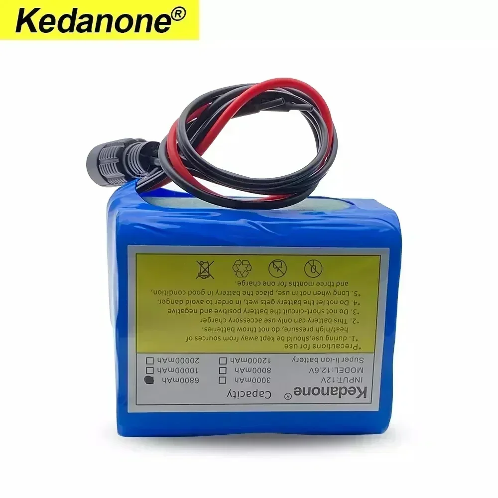 12V 3000mAh 6800mAh 12000mAh 20000mAh 18650 แบตเตอรี่แบตเตอรี่ลิเธียมแบบชาร์จไฟได้ 12.6V Charger + Bms Protection Board