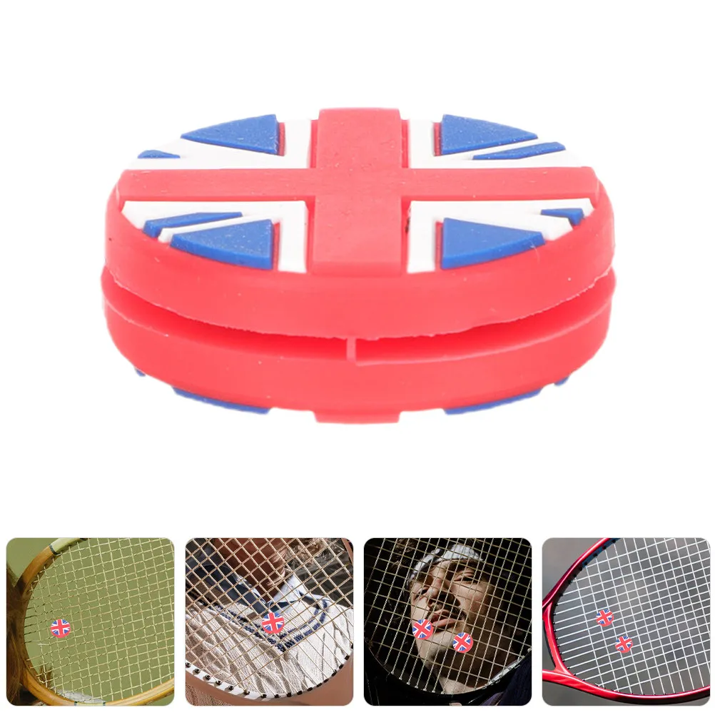 

4Pcs Silicone Tennis Shock Absorbers Racket Dampeners Vibration Control Comfort Sports Accessories British Flag Tennis Dampener