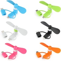 Cell Phone Fan 3-in-1 Mobile Phone Fans Compatible with iPhone/iPad/Android Smartphone/Tablet Fit for Micro USB/Type C/Lightning
