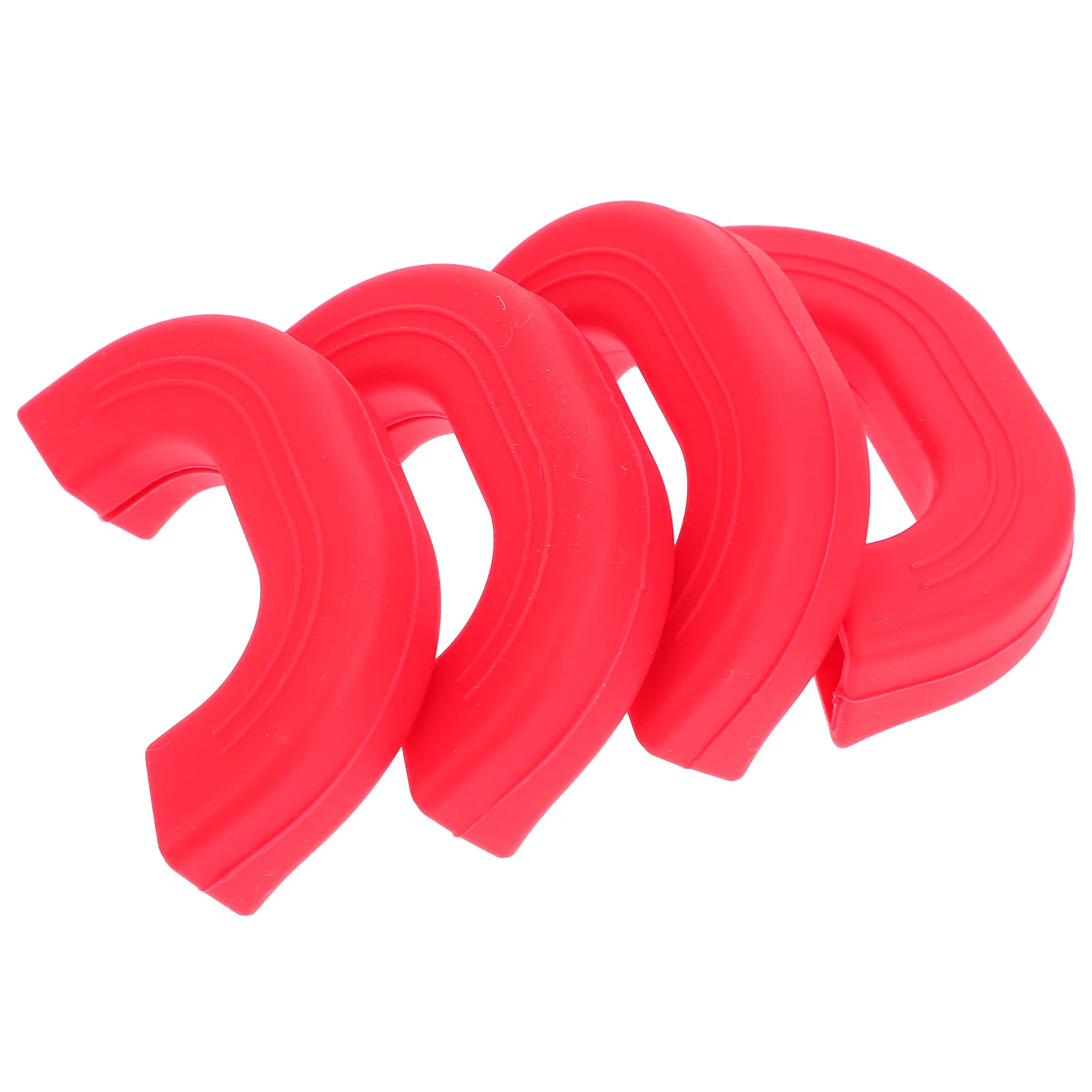 

4 Pcs Griddle Pan Pot Earrings Silicone Handle Protector Covers Sleeve Anti-scalding Hot Kitchen Red Holder