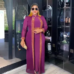 New Product african women party dresses a two-piece set african women lace dresses Luxurious Rhine Stone Decoration africa gown