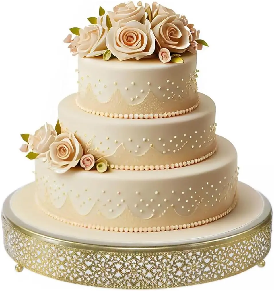 

16" Gold Metal Cake Stand for Cupcakes Desserts Display, Wedding Birthday Party Decor