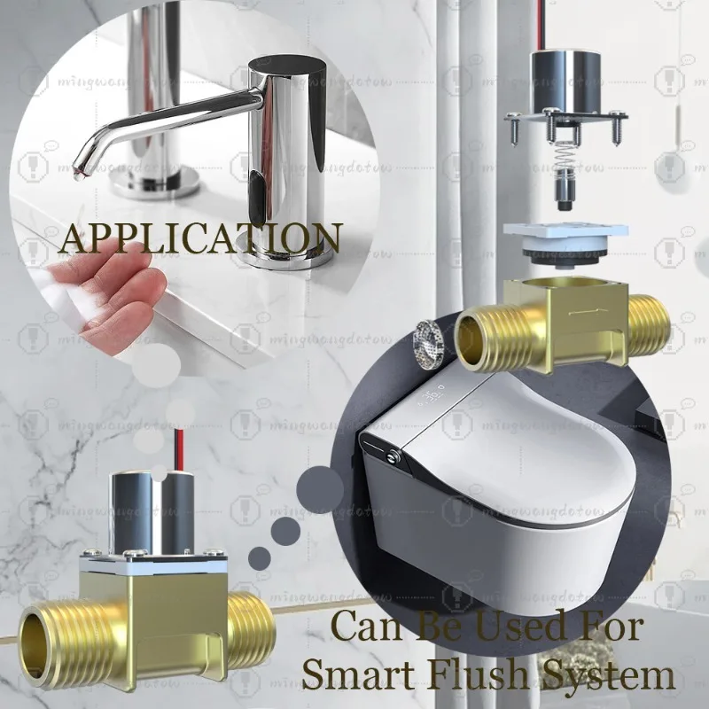 Pulse Solenoid Valve, Brass Threaded Solenoid Valve, Sanitary Ware System Use, 1/2 Inch Bistable Solenoid Valve