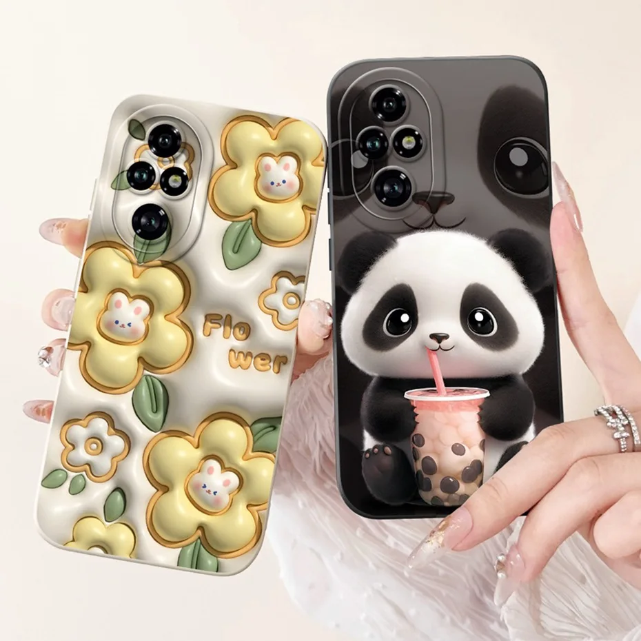 Cute Cartoon Jelly Case For Honor 200 ELI-AN00 Lens Protective Cover For Honor200 5G Soft Silicone Phone Cases