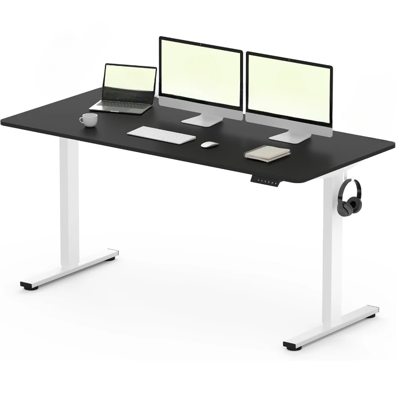 One-Piece Standing Desk, 60 x 24 Inches Large Height Adjustable Desk, Electric Sit Stand Desk Home Office Table