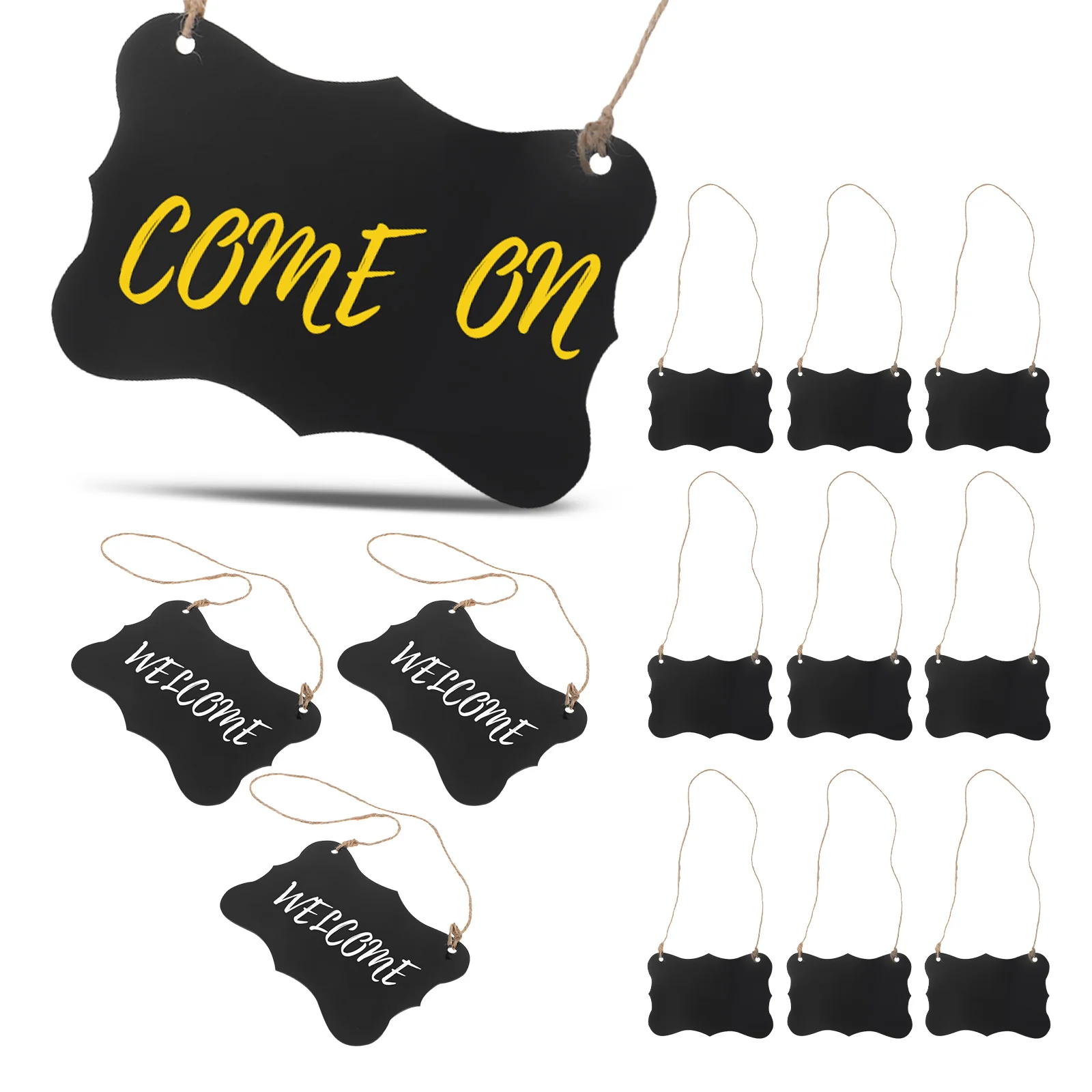 

12pcs Acrylic Blank Blackboard Versatile Hanging Erasable Note Boards Writing Signs Chalkboard Letter Wall Mounted