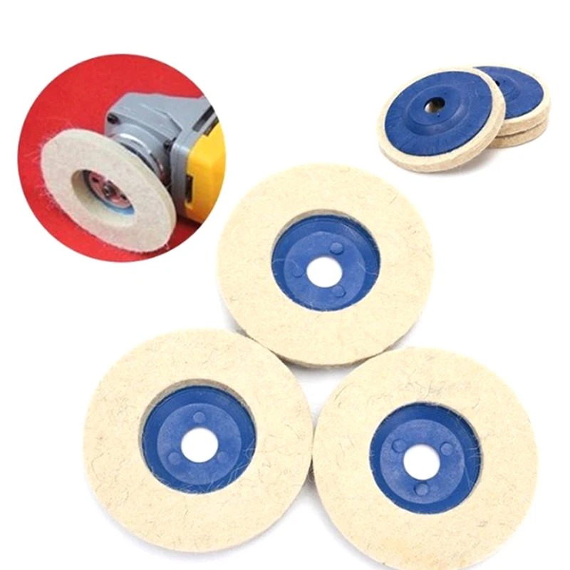 

100mm Wool Polishing Wheel Beige Buffing Pads Grinding Angle Grinder Wheel Felt Polisher Disc For Stainless Steel Aluminum