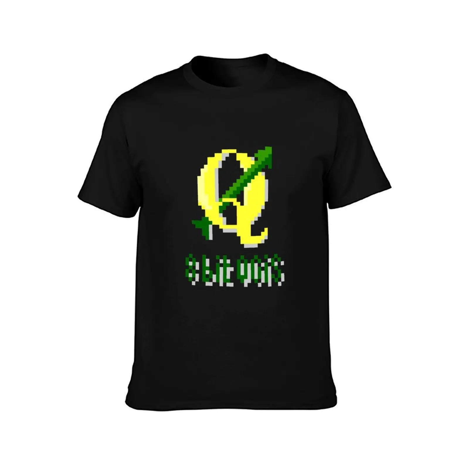 8 bits QGIS T-Shirt, Summer Casual Cotton Tee, Oversized Streetwear Tops, Vintage Graphic Print, Loose Fit Short Sleeve