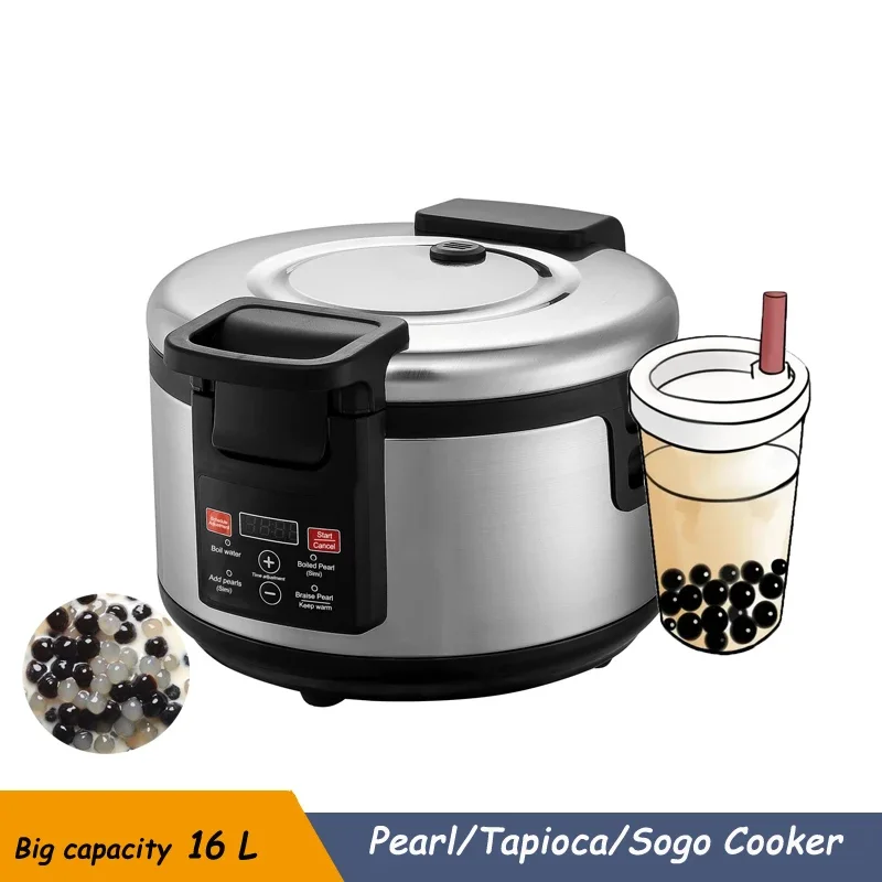 FOR 16L Tapioca Pearl Cooker Bubble Tea Pearls Cooking Pot Milk tea Pearl Boiler Sago Pudding Boiling Machine With English Panel