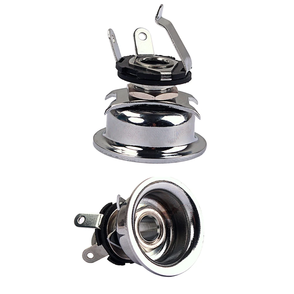 

1 pc 6.35Mm 1/4 Inch Guitar Output Jack Socket Chrome Connector For Electric Bass Guitar Accessories Stereo Jack