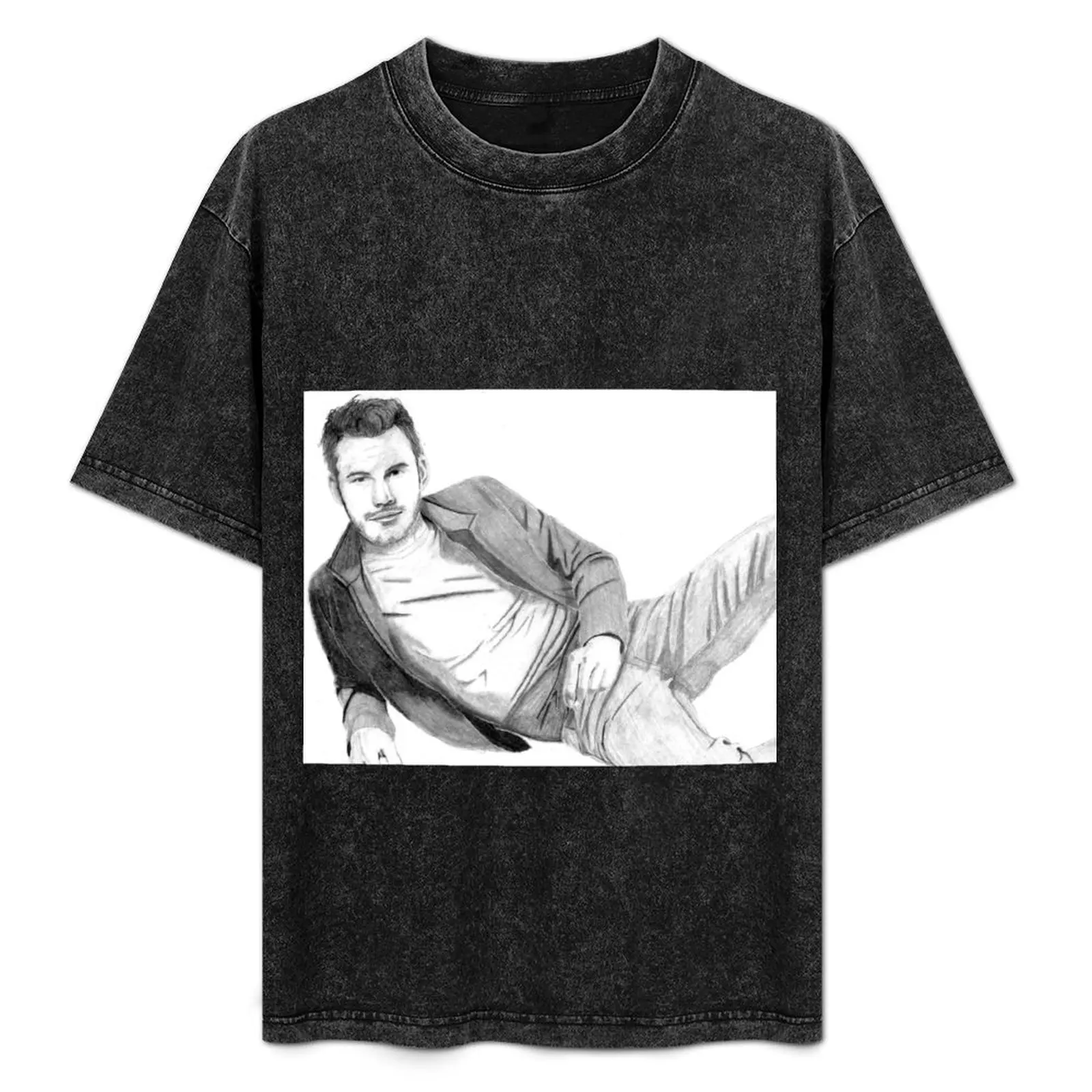 

Chris Pratt T-Shirt Simple Solid Color Crew Neck Tee
