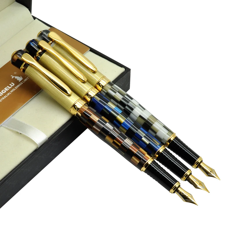 KAIGELU 336 Supreme Series Fountain Pen M 0.7MM Nib,Quality Luxury Vintage Chessboard Style Pens for Writing Office Stationery