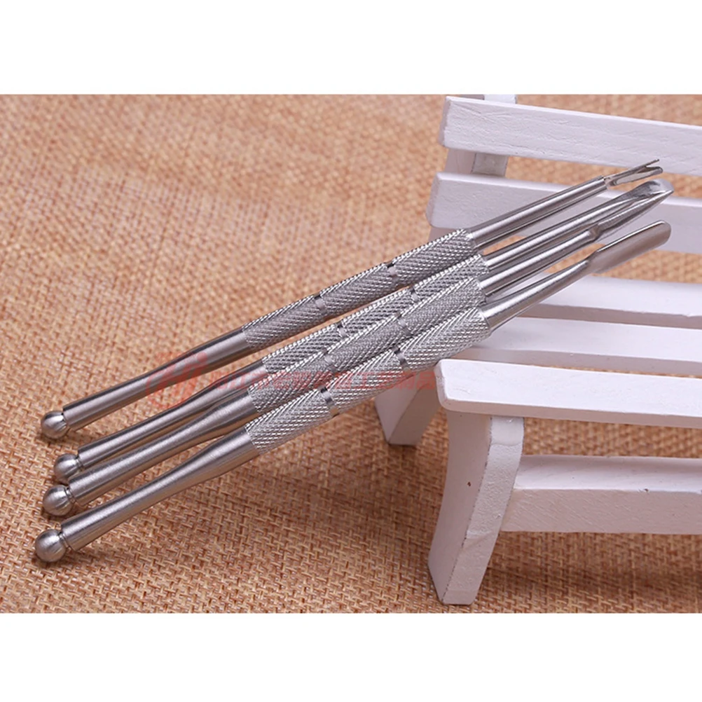 

4pcs Stainless Steel Nail Push Ear Spoon Dead Skin Fork Dead Skin Push Nail Cuticle Spoon Pusher Remover Cutter Tools