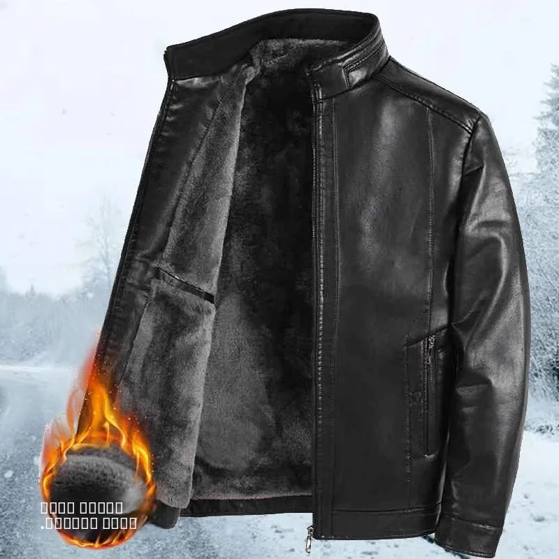 

Новая мужская зимняя кожаная куртка 2024 года: утепленная, теплая, для мужчин среднего возраста, деловая повседневная, длинная.