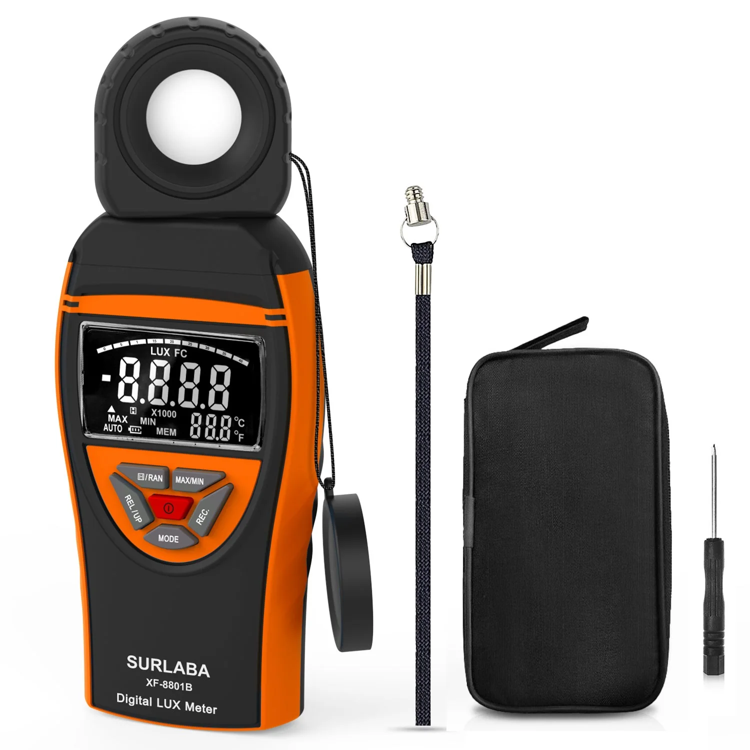 400K Lux Handheld Sunlight Tester for Garden with REC Data Save & HOLD Lock, Rotatable Sensor for Outdoor Garden Lawn Plant Care