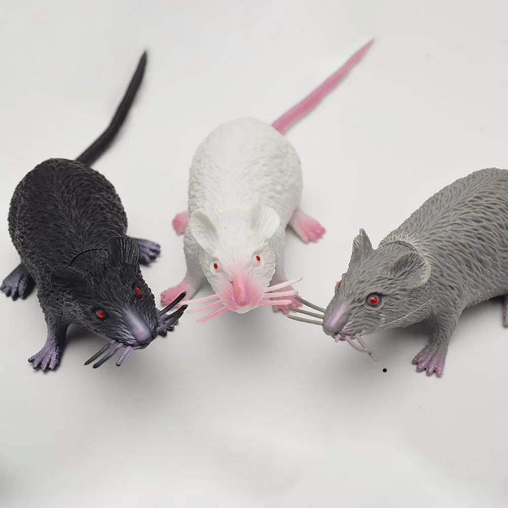 6 Pcs Simulation Mouse Rats Halloween Prank Prop Interesting Toys Decorations Kids Pet Fake Pvc Party Cat Child Children\'s