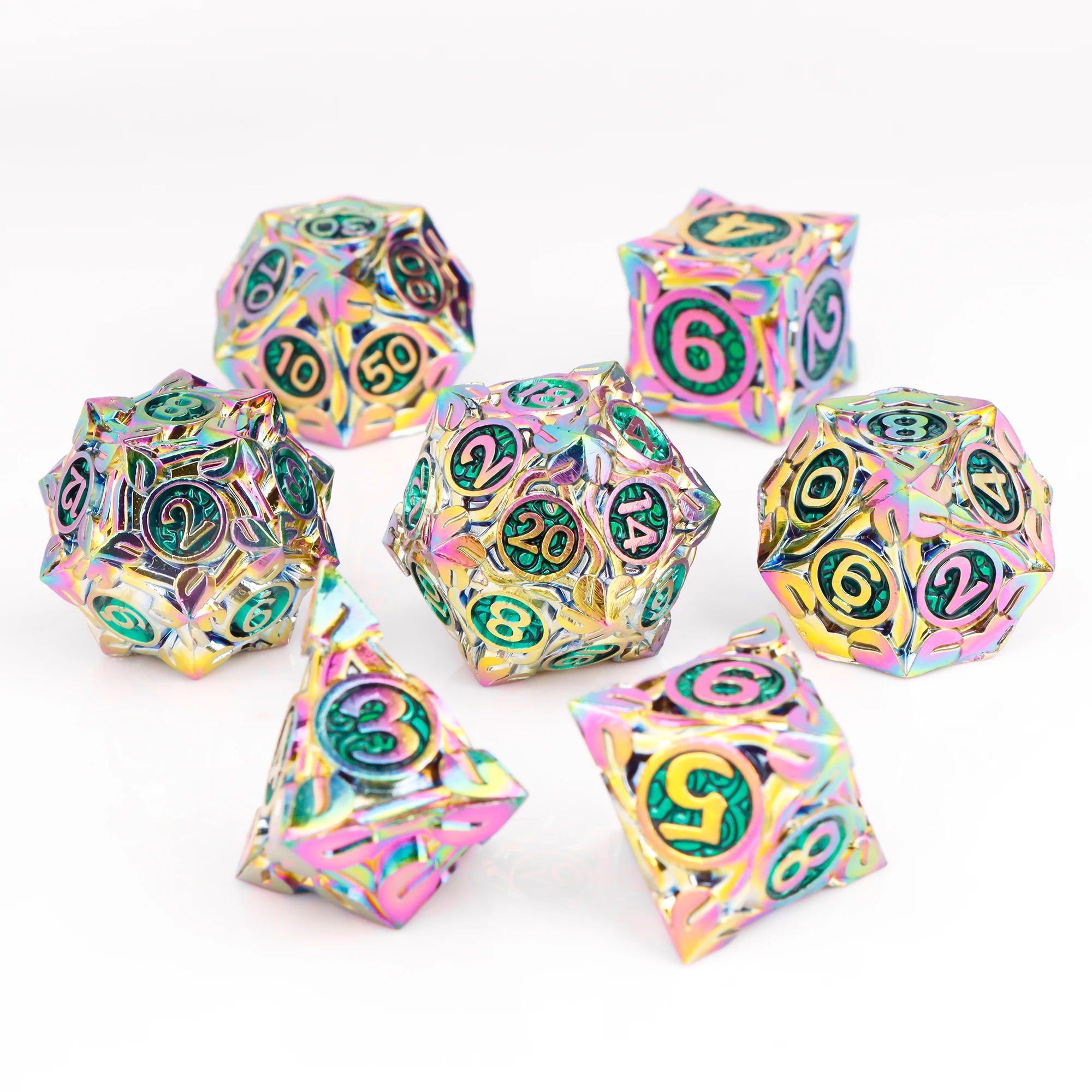 

Металлические ролевые игральные кости для DnD, многогранные зеленые игральные кости для Dungeons And Dragons, игральные кости, ролевые игры, D&D, игральные кости, подарки