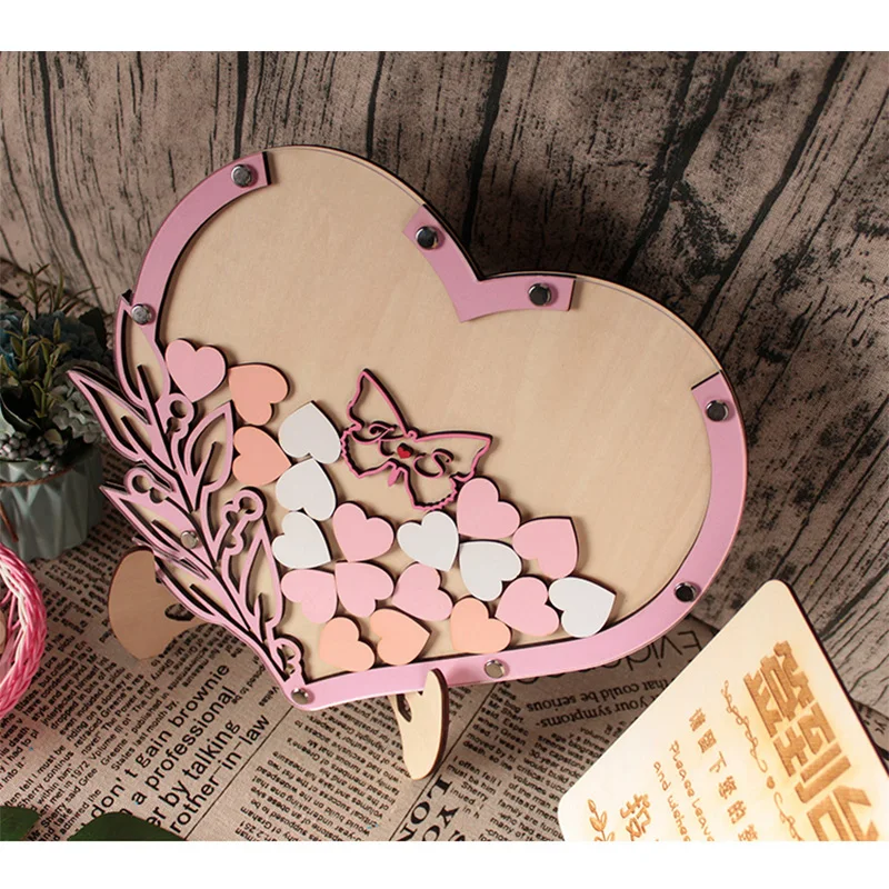 Personalized Custom Wedding Guest Signature Book, Sweet Heart Drop Box, Message Box Gifts, Wooden Wedding Ideas Souvenirs Decor